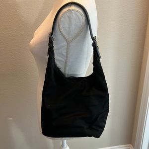Small black nylon Coach hobo bag